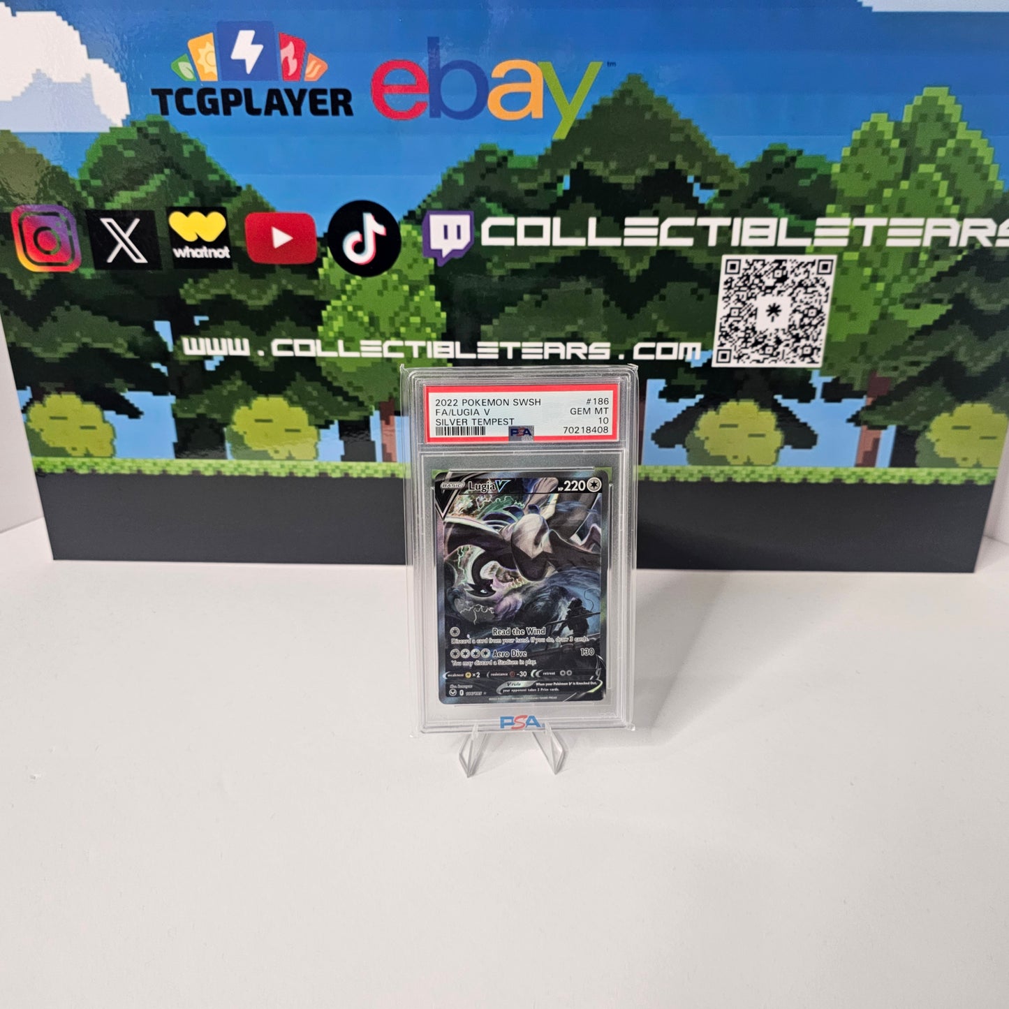 2022 Lugia V #186 Pokemon Silver Tempest PSA 10