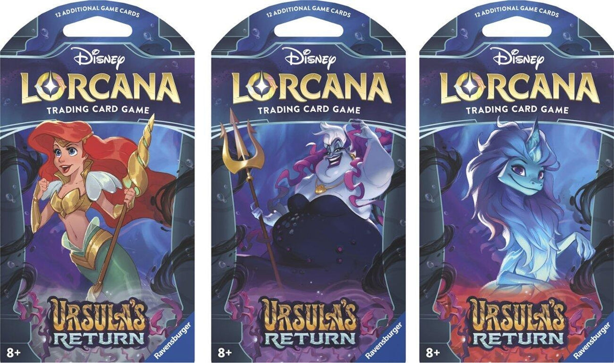 Image for Disney Lorcana: Ursula's Return Sleeved Booster Pack Art Bundle [Set of 3] - Disney Lorcana