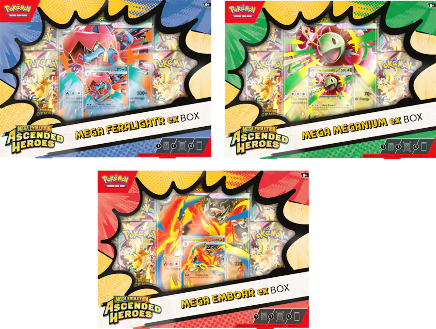 Pokémon Mega Evolutions Ascended Heroes Mega ex Box 1 of 3 Styles