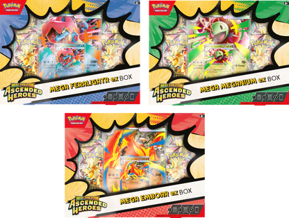 Pokémon Mega Evolutions Ascended Heroes Mega ex Box 1 of 3 Styles