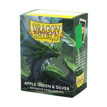 Dragon Shield Dual Matte Standard Sleeves - Apple Green & Silver (100 Pack)