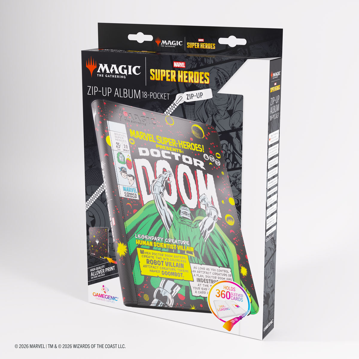 Gamegenic Magic: The Gathering Marvel Super Heroes Zip-Up Album 18-Pocket