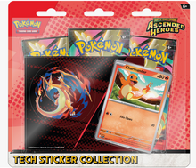 Pokémon Mega Evolution Ascended Heroes Charmander Tech Sticker Collection [3 Booster Packs, Foil Promo Card & Sticker]